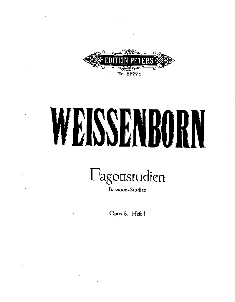 Bassoon Studies, Op. 8 Vol. II - Nos. 11-15 - Exercises: 11 - 15