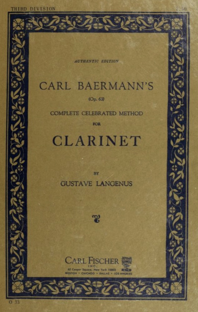 Baermann Preparatory Studies for Clarinet, Op. 63 2nd Division - Nos. 16-20 - Exercises: 16 - 20