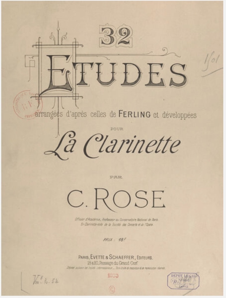 32 Etudes for Clarinet - Nos. 1-5 - Exercises: 1 - 5