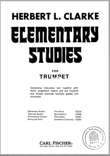 Clarke Elementary Studies for Trumpet - Lessons 1-48 - Exercises: 1 - 9
