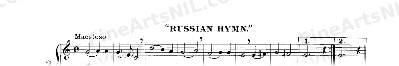 Sixty-eight Duets for Two Cornets / No. 2 / Russian Hymn.