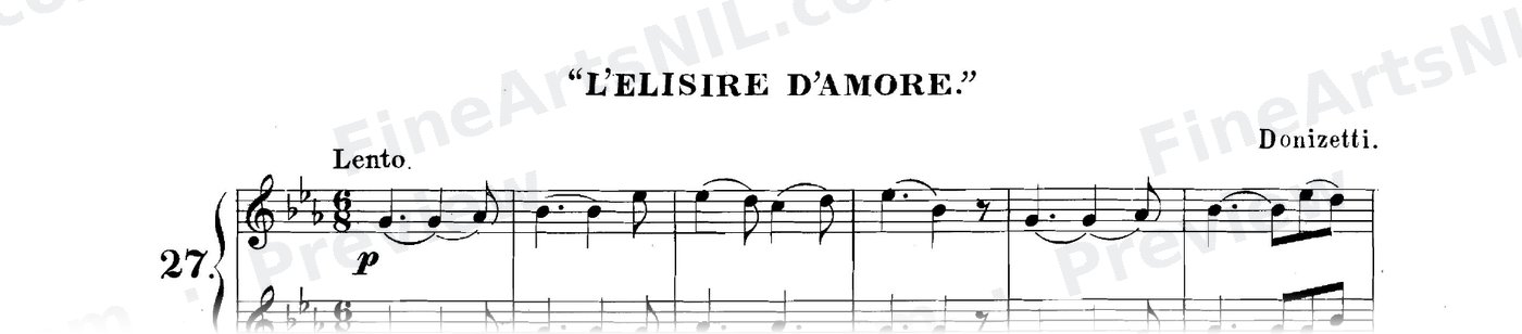 Sixty-eight Duets for Two Cornets / No. 27 / L'Elisire D'Amore.