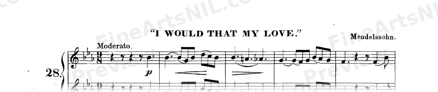 Sixty-eight Duets for Two Cornets / No. 28 / I Would That My Love.