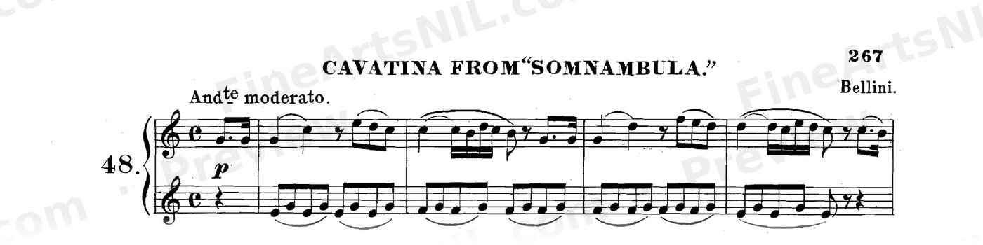 Sixty-eight Duets for Two Cornets / No. 48 / Cavatina from "Somnambula."