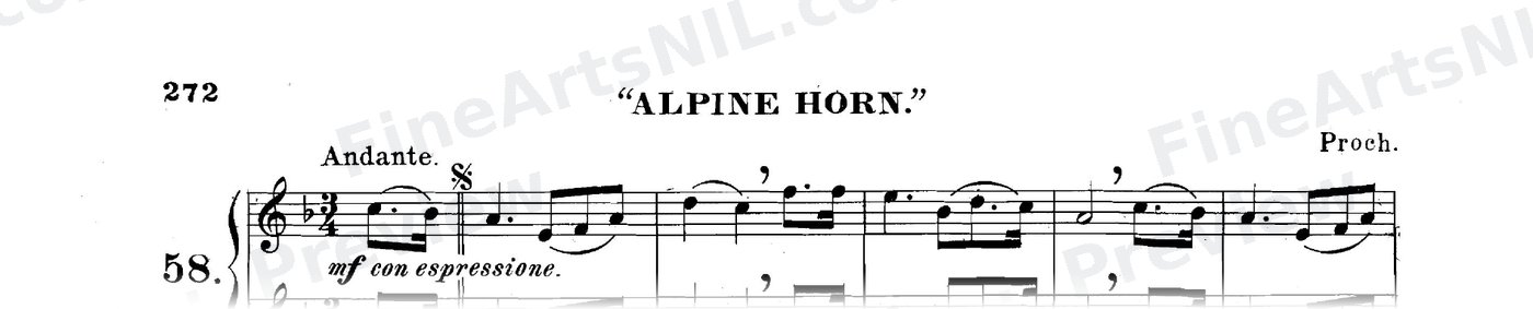 Sixty-eight Duets for Two Cornets / No. 58 / Alpine Horn.
