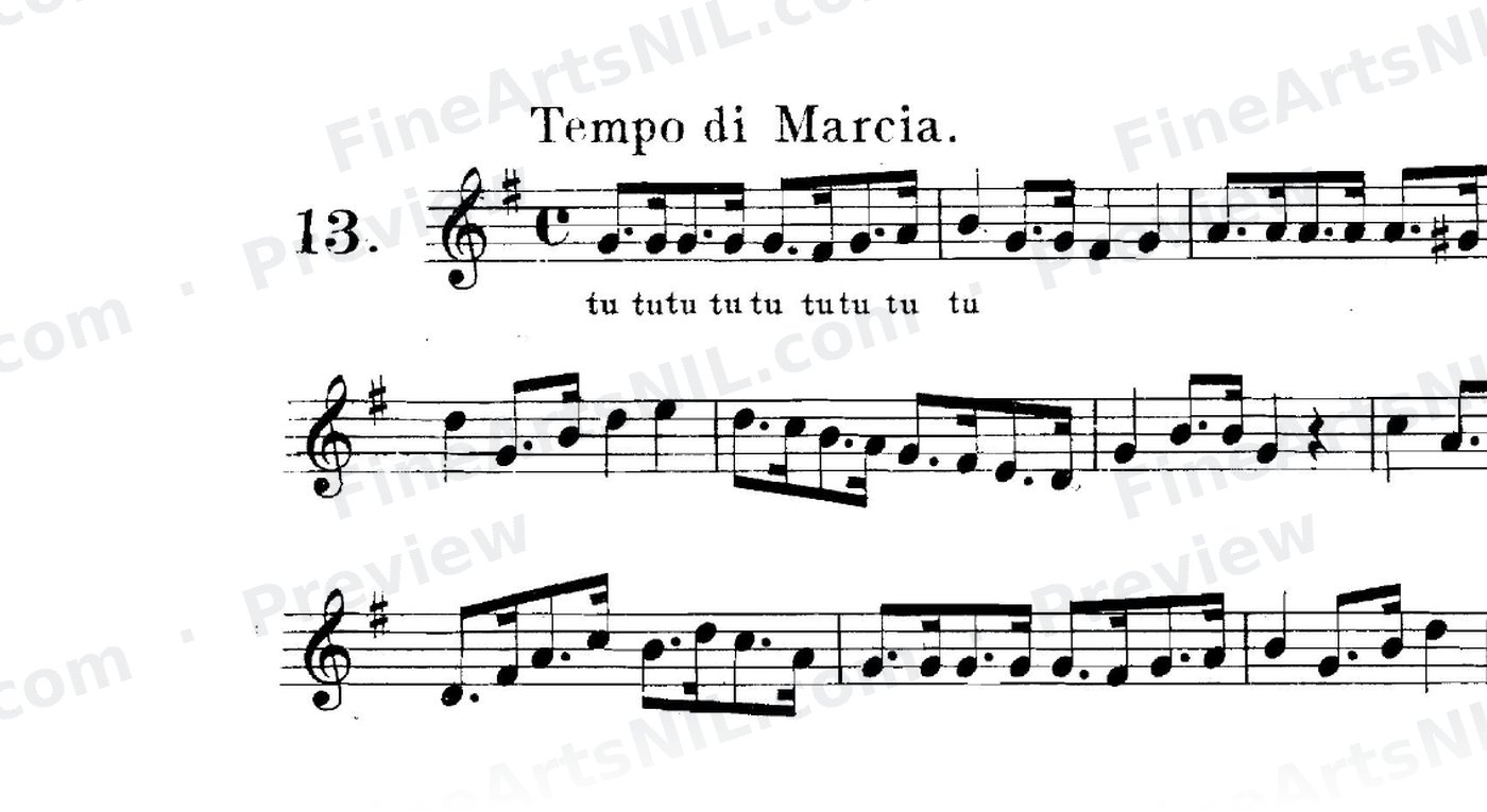 Studies on Dotted Eighth Notes followed by Sixteenths / No. 13