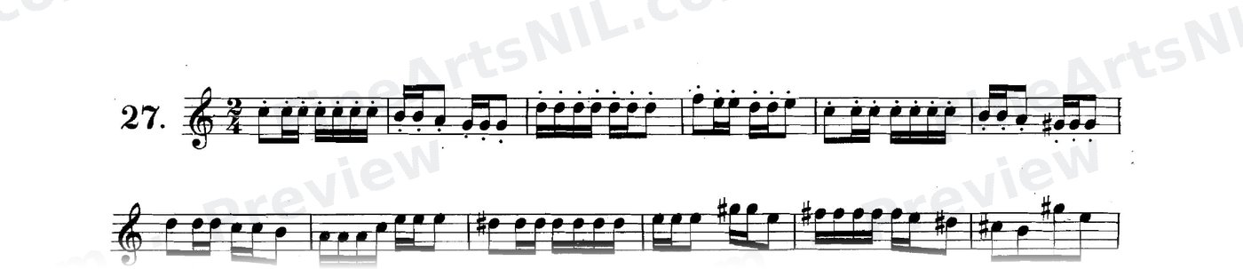Studies on Dotted Eighth Notes followed by Sixteenths / No. 27