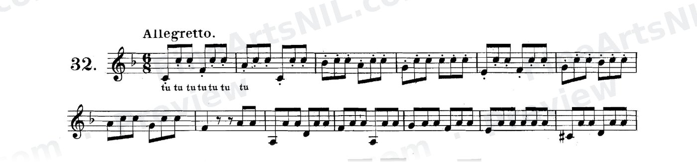 Studies on Dotted Eighth Notes followed by Sixteenths / No. 32