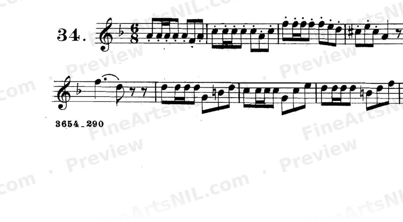 Studies on Dotted Eighth Notes followed by Sixteenths / No. 34