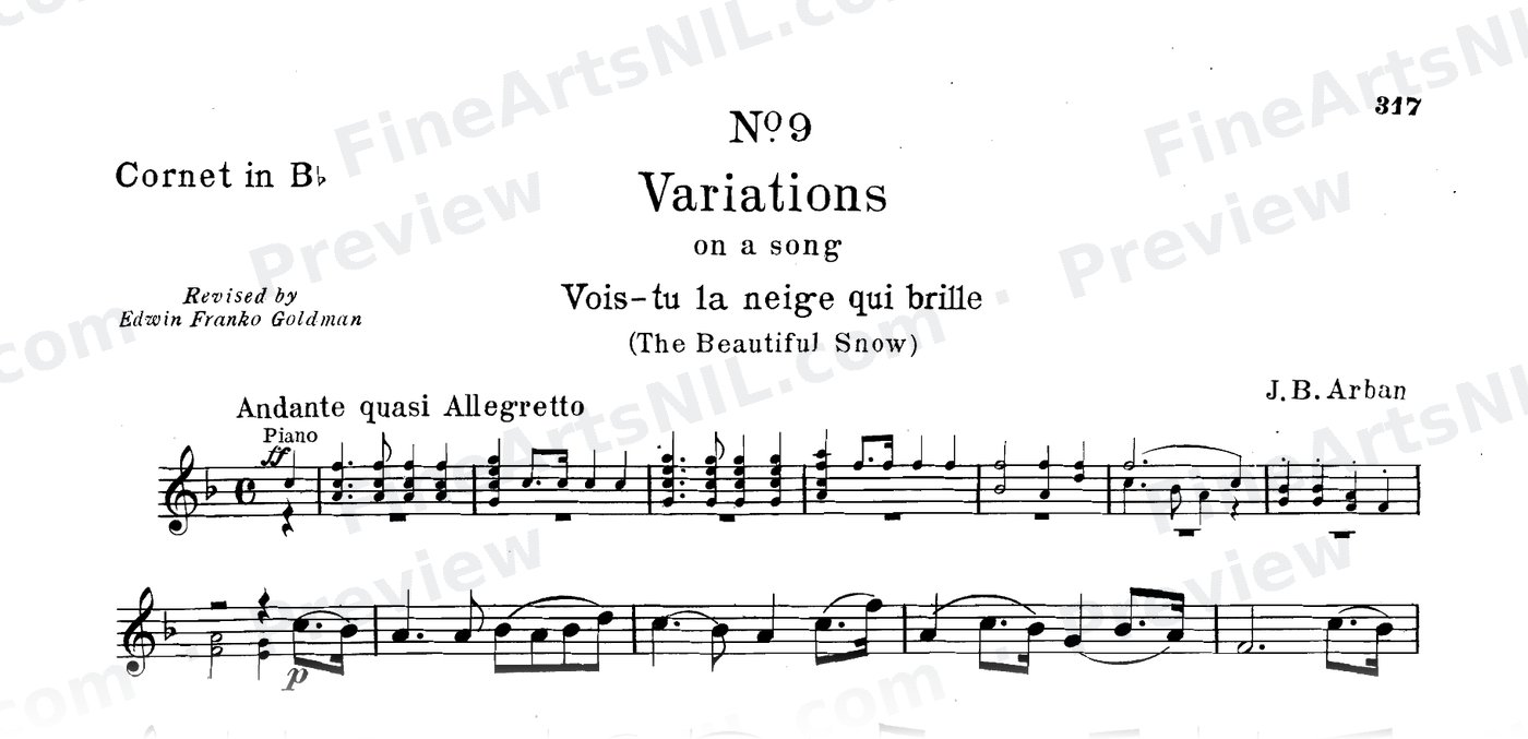 14 Celebrated Fantaisies and Airs Variés / No. 5 / Variations on a song "Vois-tu la neige qui brille" (The Beautiful Snow)