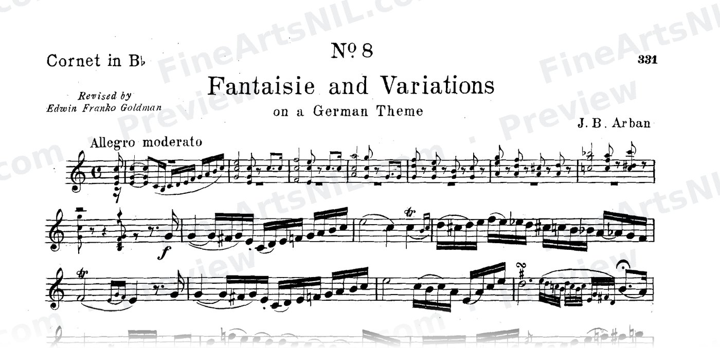 14 Celebrated Fantaisies and Airs Variés / No. 9 / Fantaisie and Variations on a German Theme